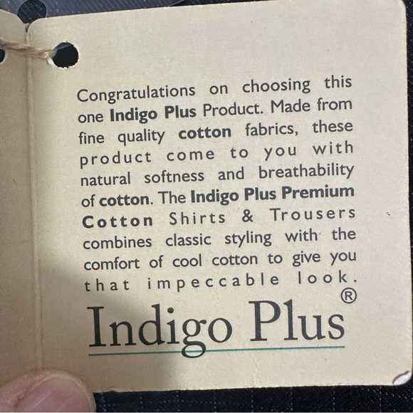 Indigo Plus men's windowpane ankle fit trousers, size 32, hipster, NWT - Picture 9 of 14